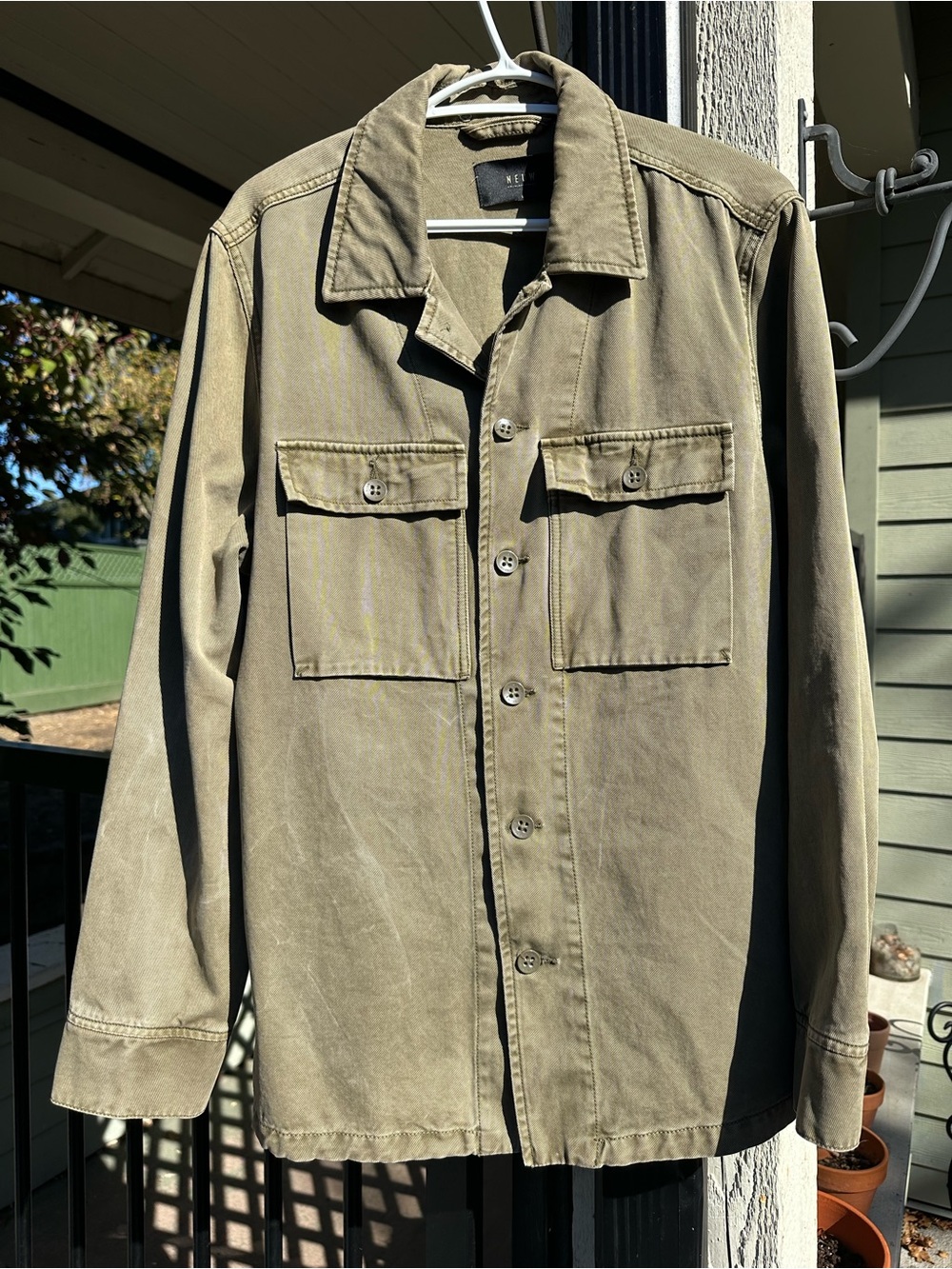 Neuwlandstraat Men's Olive Utility Button-Up Jacket Size Small